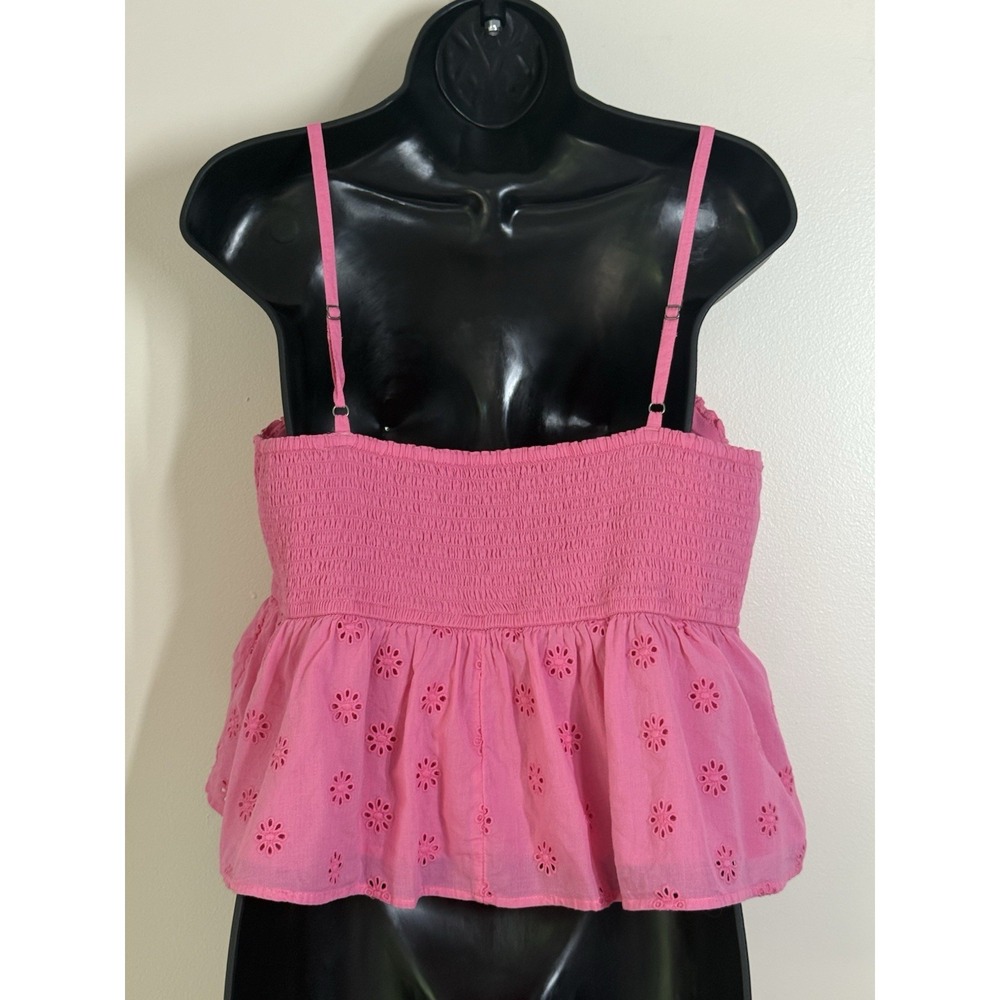 Hollister Womens Top Size XL Pink Babydoll Fairy Eyelet Dainty Feminine Boho Y2K - Picture 7 of 7